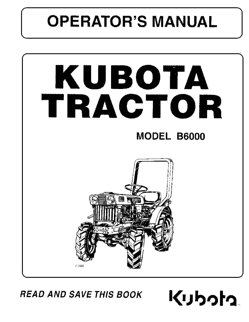 Kubota B6000 Operation manual PDF Download - Service ...