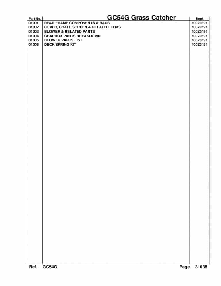 Kubota GC54G Part Manual PDF Download