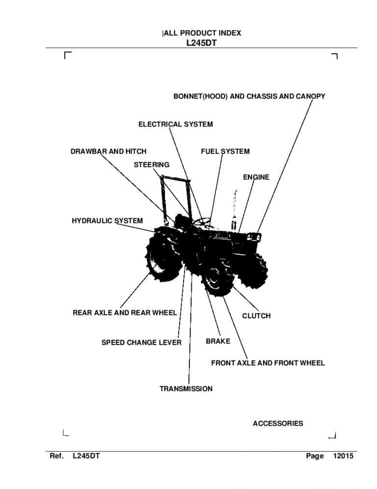 Kubota L245dt Part Manual PDF Download