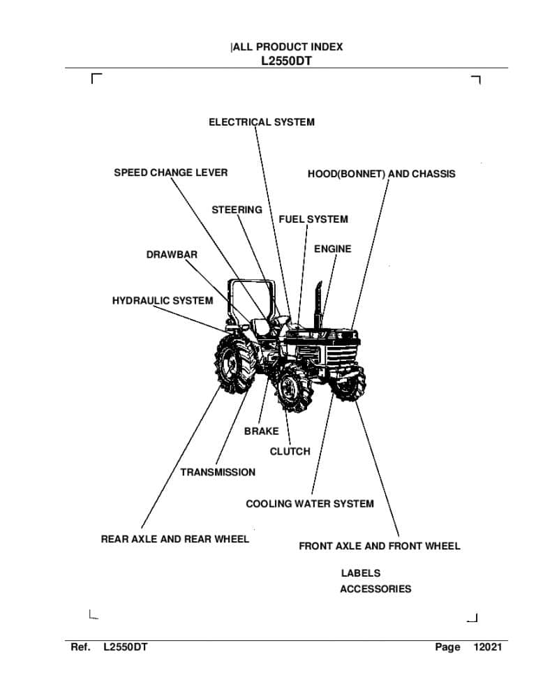 Kubota L2550dt Part Manual PDF Download