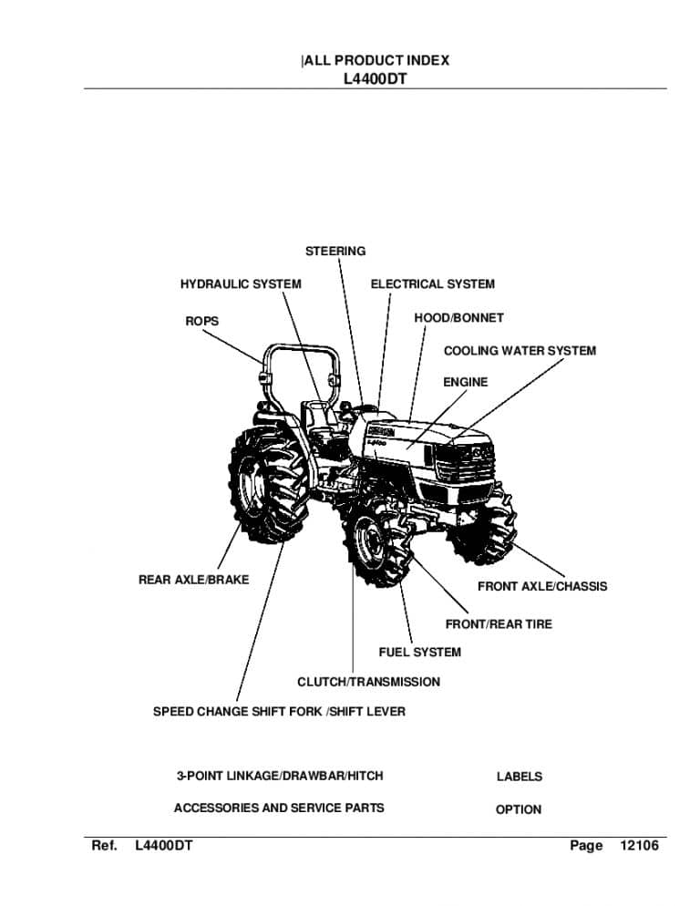Kubota L4400DT Part Manual PDF Download