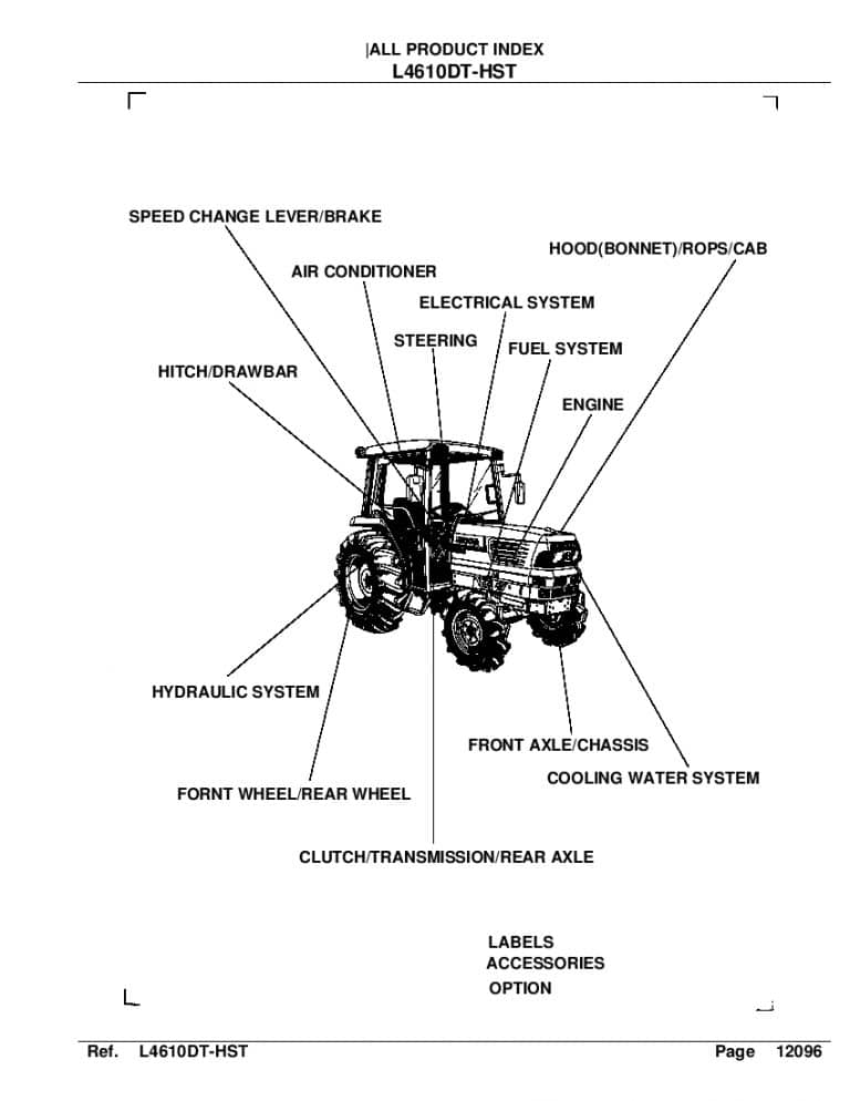 Kubota L4610DT HST Part Manual PDF Download