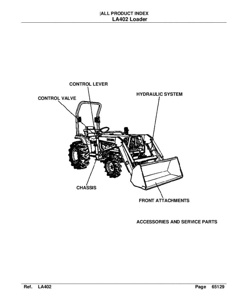 Kubota LA402 Part Manual PDF Download