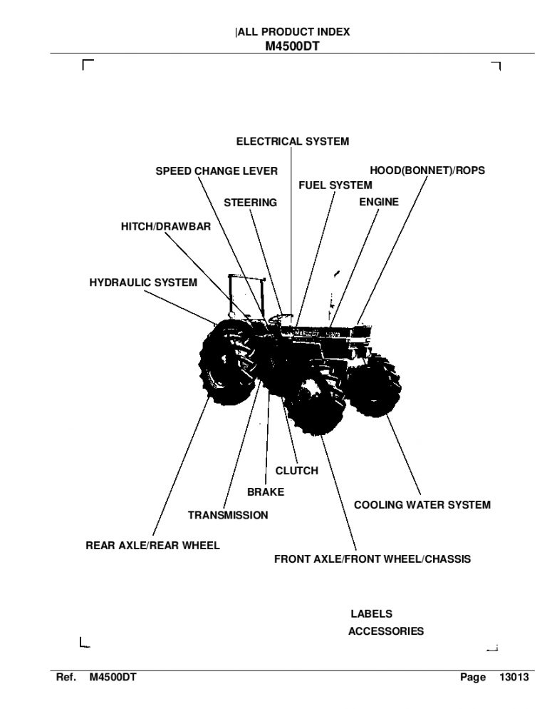Kubota M4500DT Part Manual PDF Download