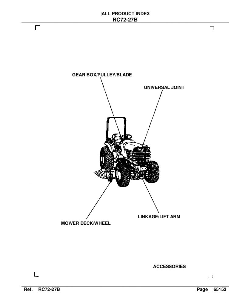 Kubota RC72 27B Part Manual PDF Download