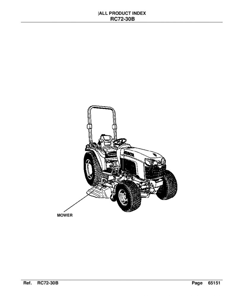 Kubota RC72 30B Part Manual PDF Download