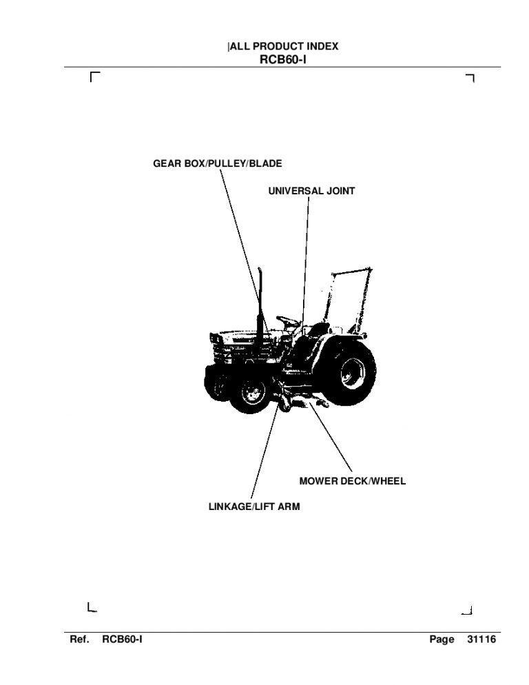 Kubota RCB60-1 Part Manual PDF Download