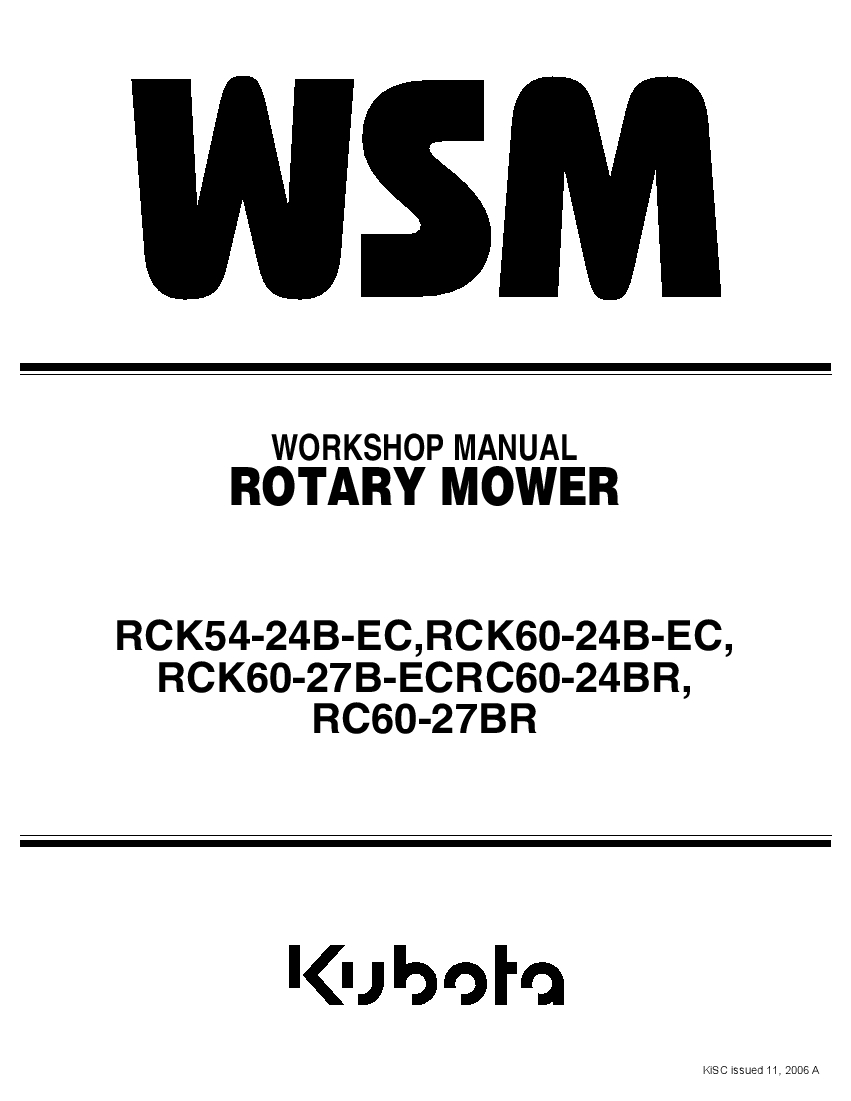 Kubota RCK54-24B-EC,RCK60-24B-EC,RCK60-27B-EC,RC60-24BR,RC60-27BR WSM service manual PDF Download