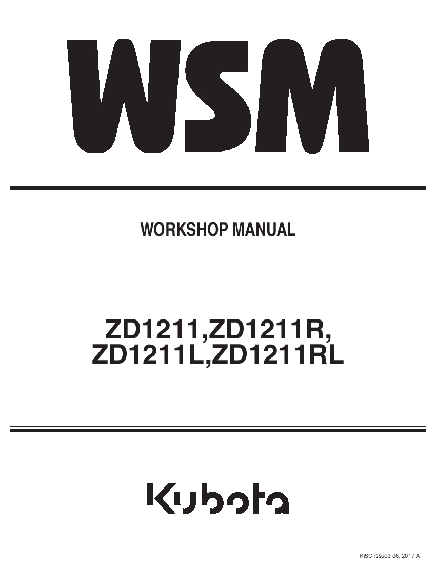 Kubota ZD1211, ZD1211R, ZD1211L, ZD1211RL 9Y111-13443 service manual PDF Download