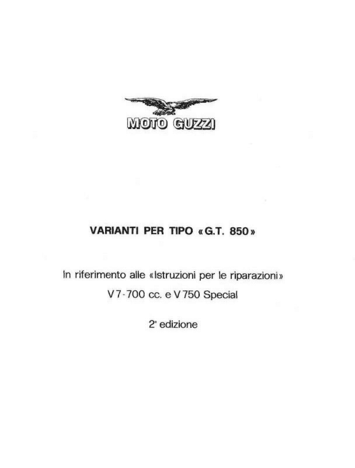 Moto Guzzi 850 GT California Repair Manual PDF Download