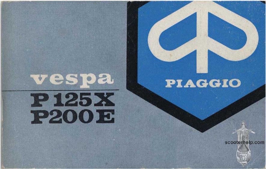 Piaggio Vespa P125X P200E operation maintenance PDF Download