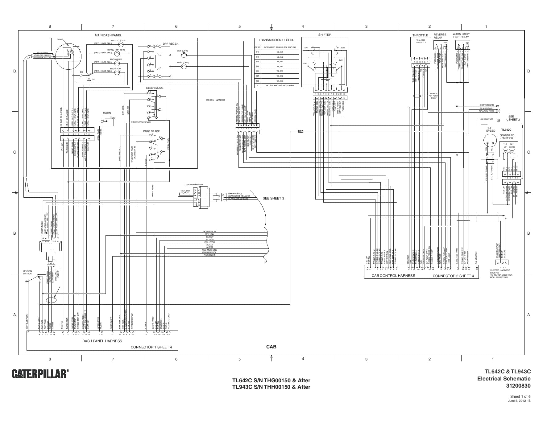 Cat Telehandler TL642C TL943C Electrical Schematic PDF Download