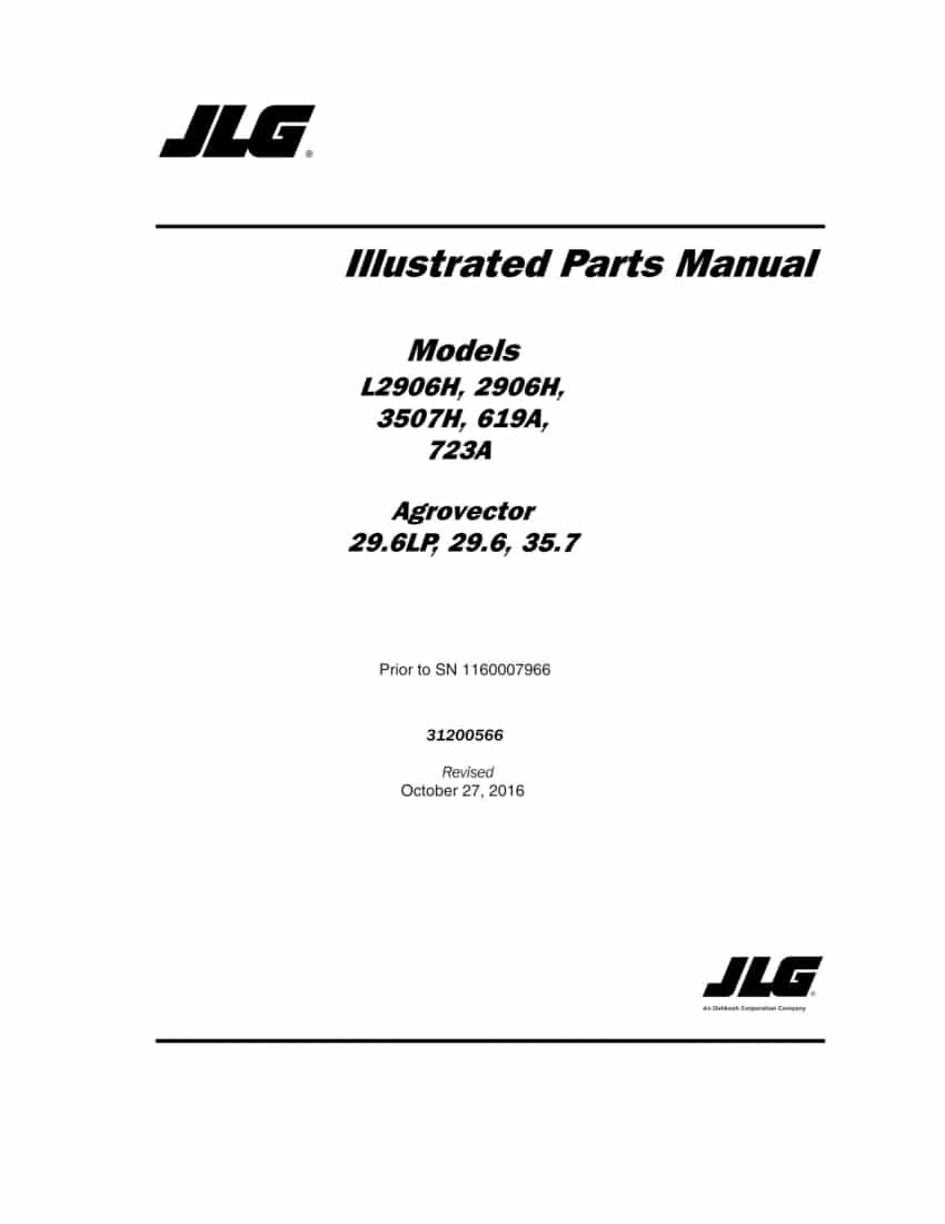Deutz-Fahr Agrovector 29.6LP 29.6 35.7 L2906H, 2906H, 3507H, 619A, 723A Parts Manual PDF Download
