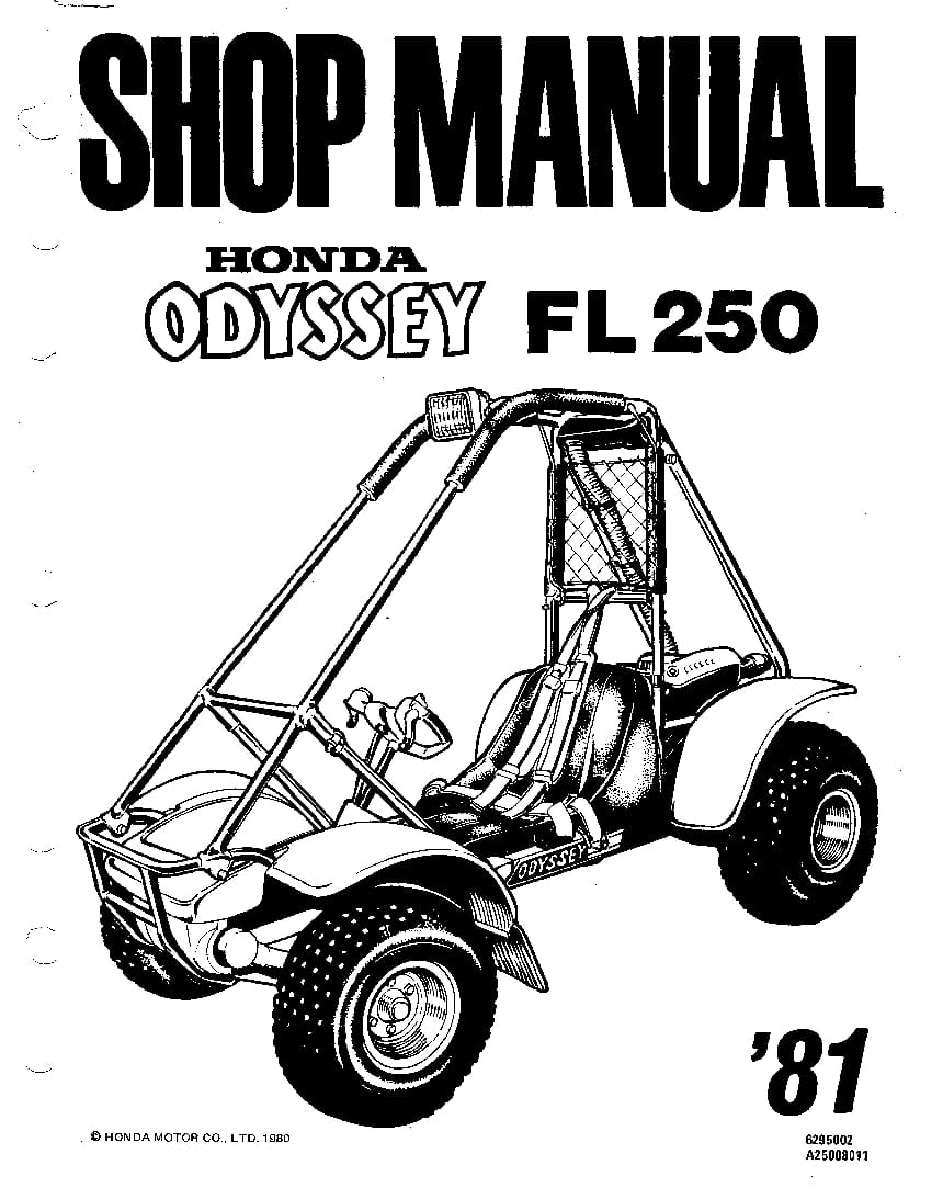 Honda Odyssey FL250 1981 Service Manual PDF Download Service manual Repair manual PDF Download