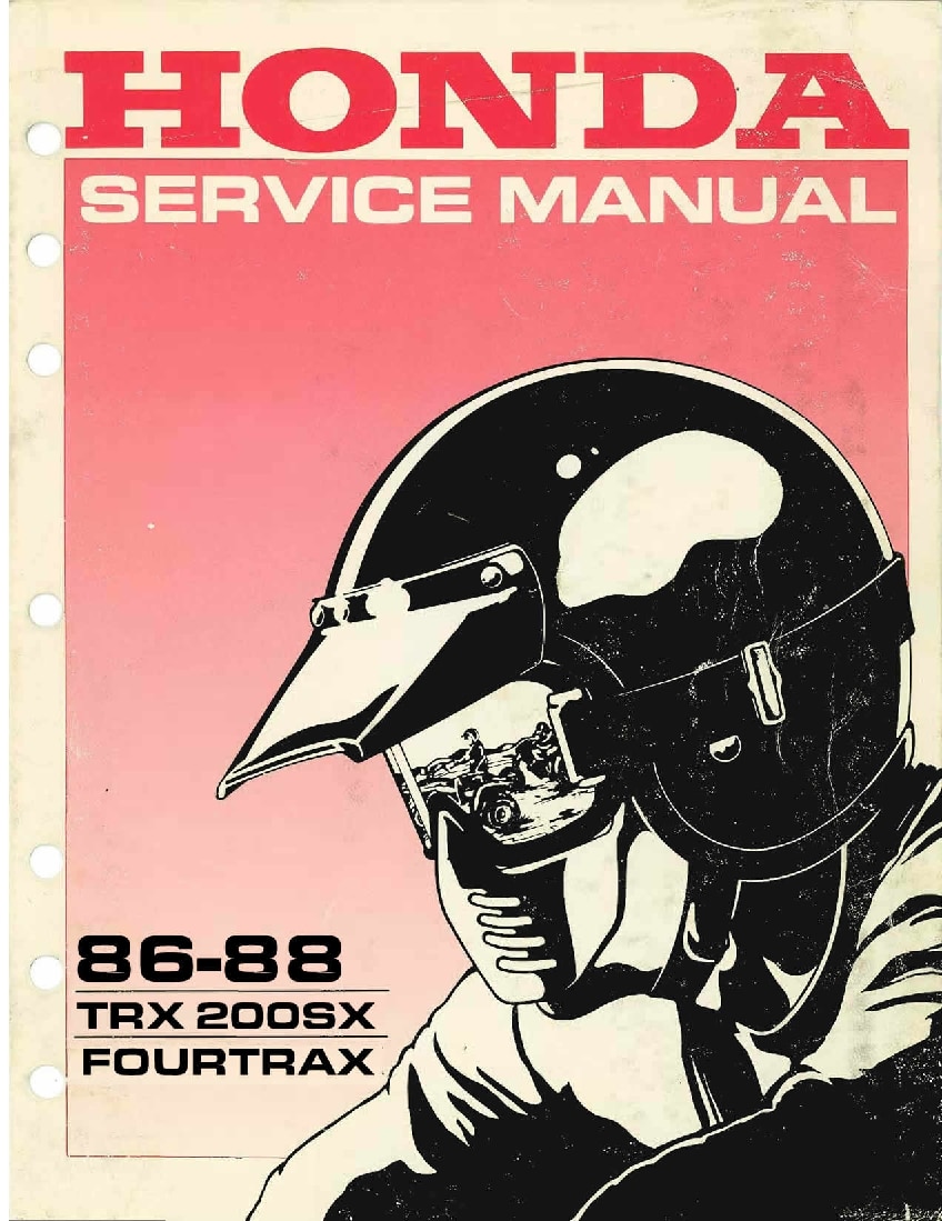 Honda Trx200sx Service Manual Repair 1986-1988 PDF Download
