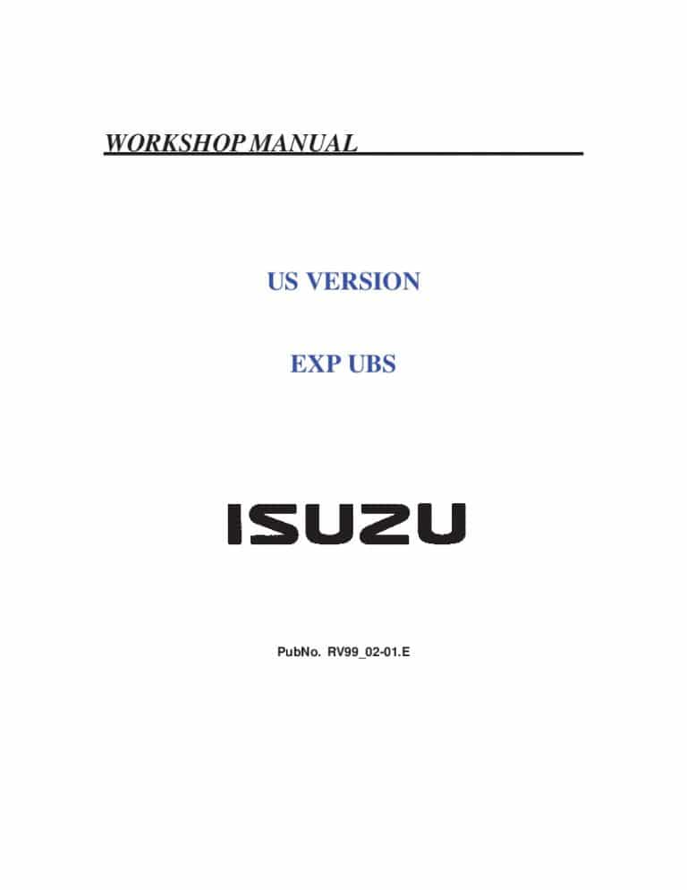 Isuzu Trooper Rodeo Amigo Vehicross Axiom 1999-2002 Full Repair Service Manual Download