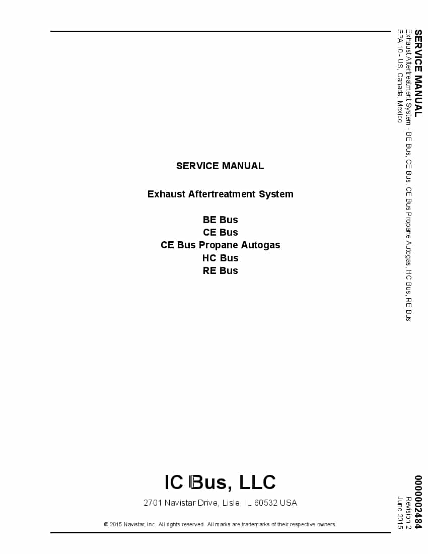Navistar CE Bus Propane Autogas Exhaust Aftertreatment System Service manual PDF Download