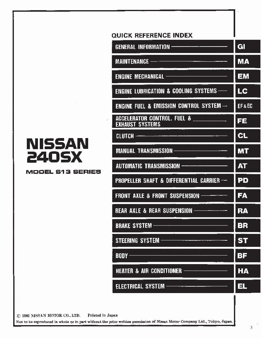 Nissan 240SX 1989-1994 Full Repair Service Manual Download