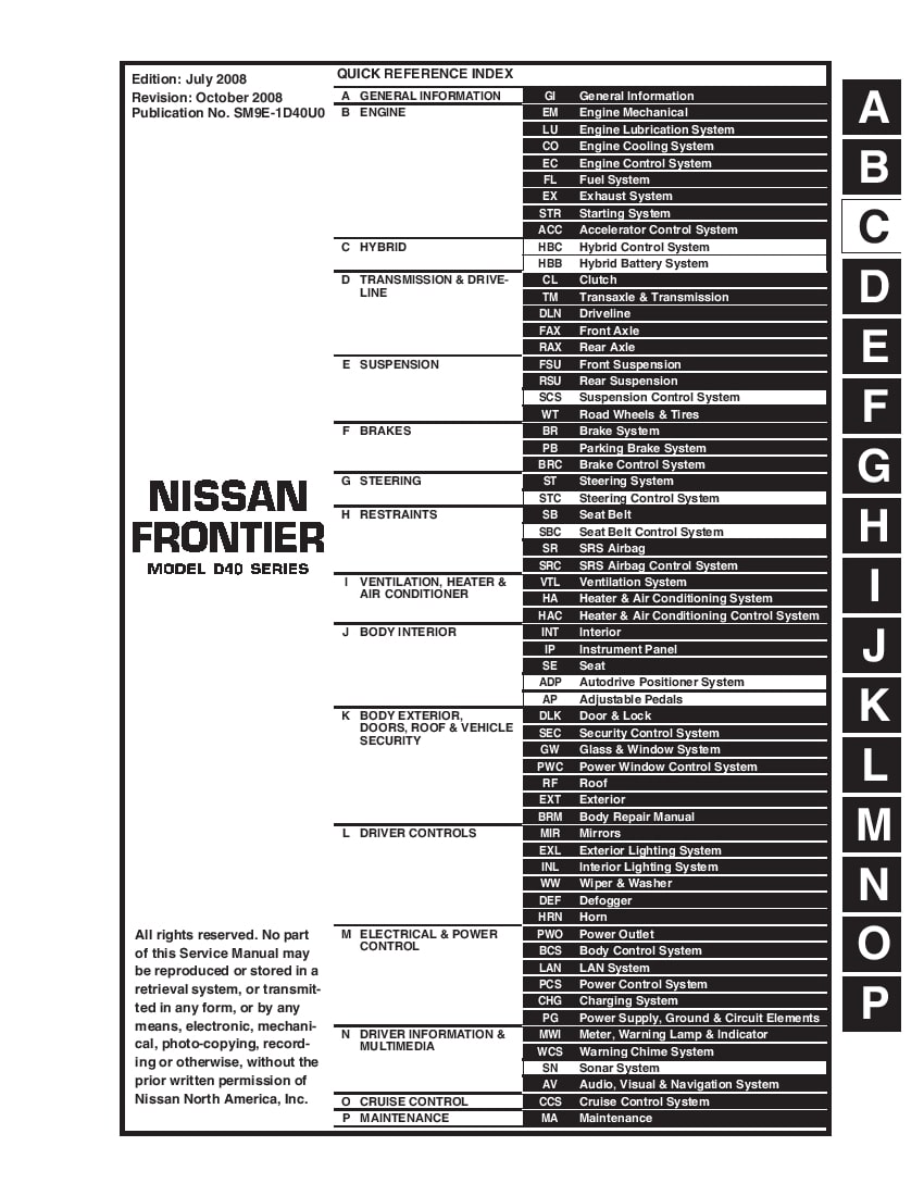 nissan frontier repair manual free download