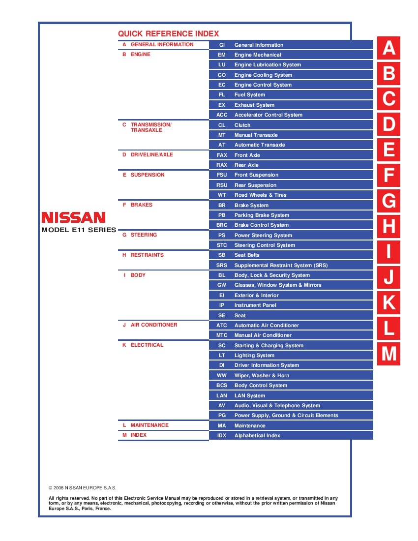 nissan repair manual free download