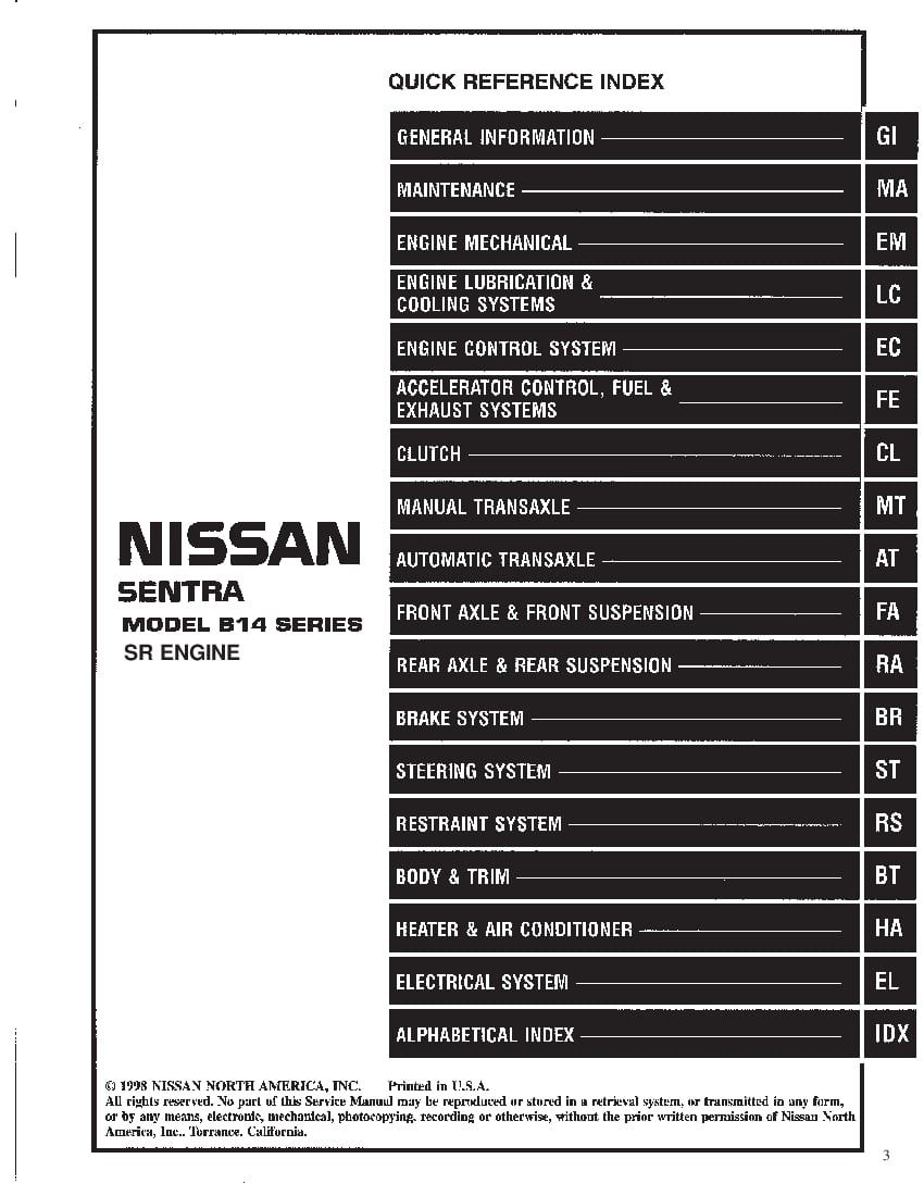 nissan sentra repair manual free download