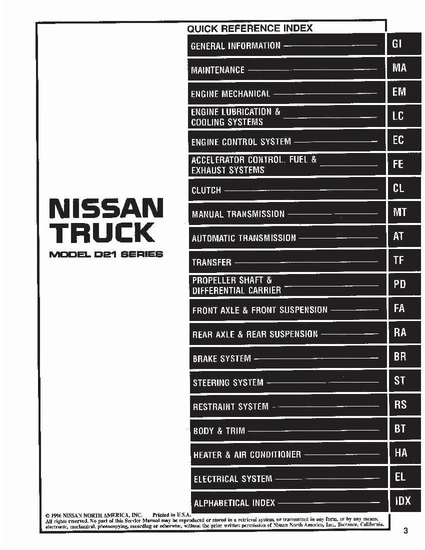 Nissan Truck 1994-1997 Full Repair Service Manual Download