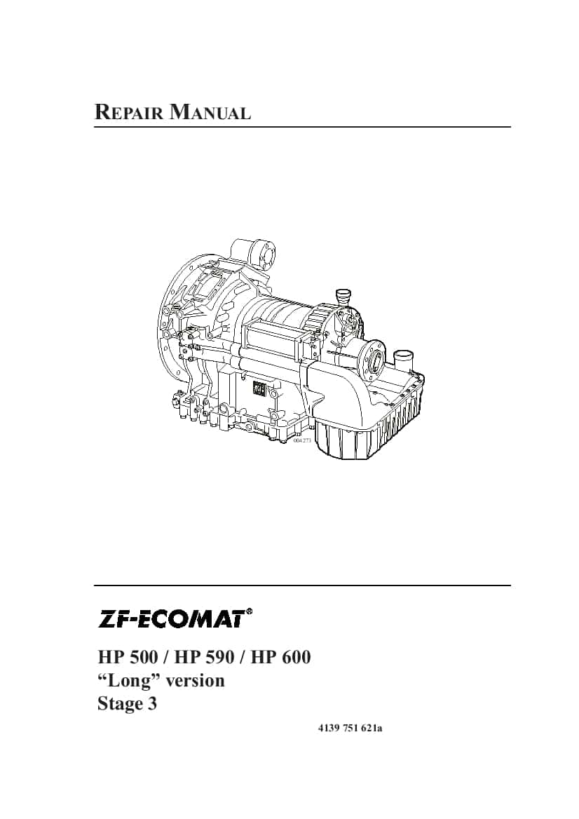 ZF Ecomat 5HP & 6HP Ecomat 500-590-600 LONG VERSION REPAIR MANUAL PDF Download