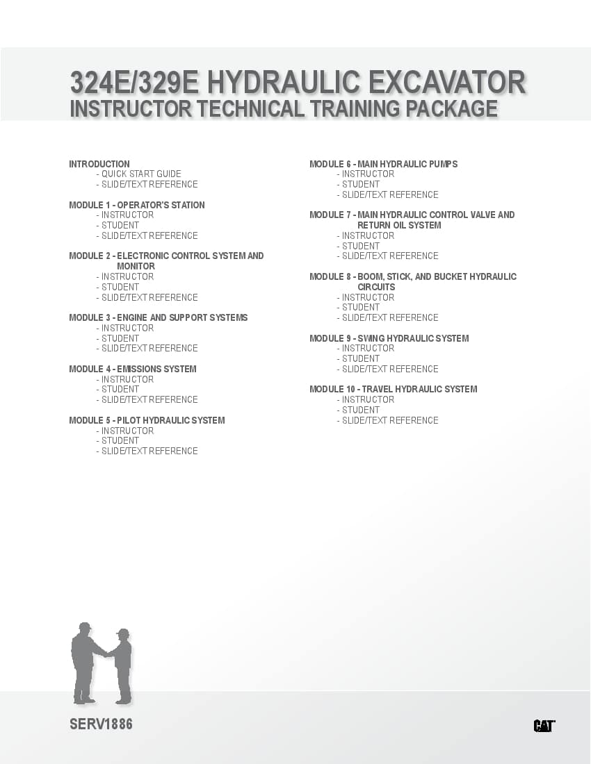 324E 329E Hydraulic Excavator INSTRUCTOR TECHNICAL TRAINING PACKAGE PDF Download