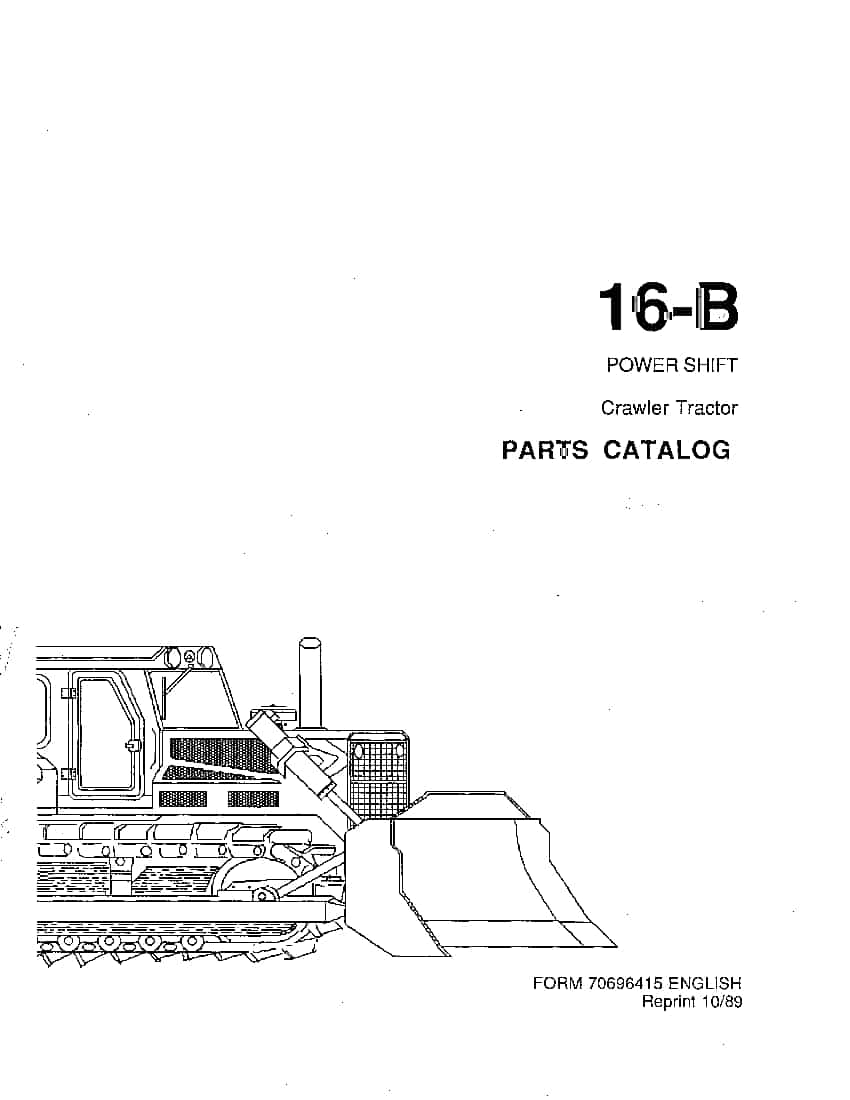 ALLIS CHALMERS FIATALLIS 16B POWERSHIFT CRAWLER DOZER Parts Manual PDF Download