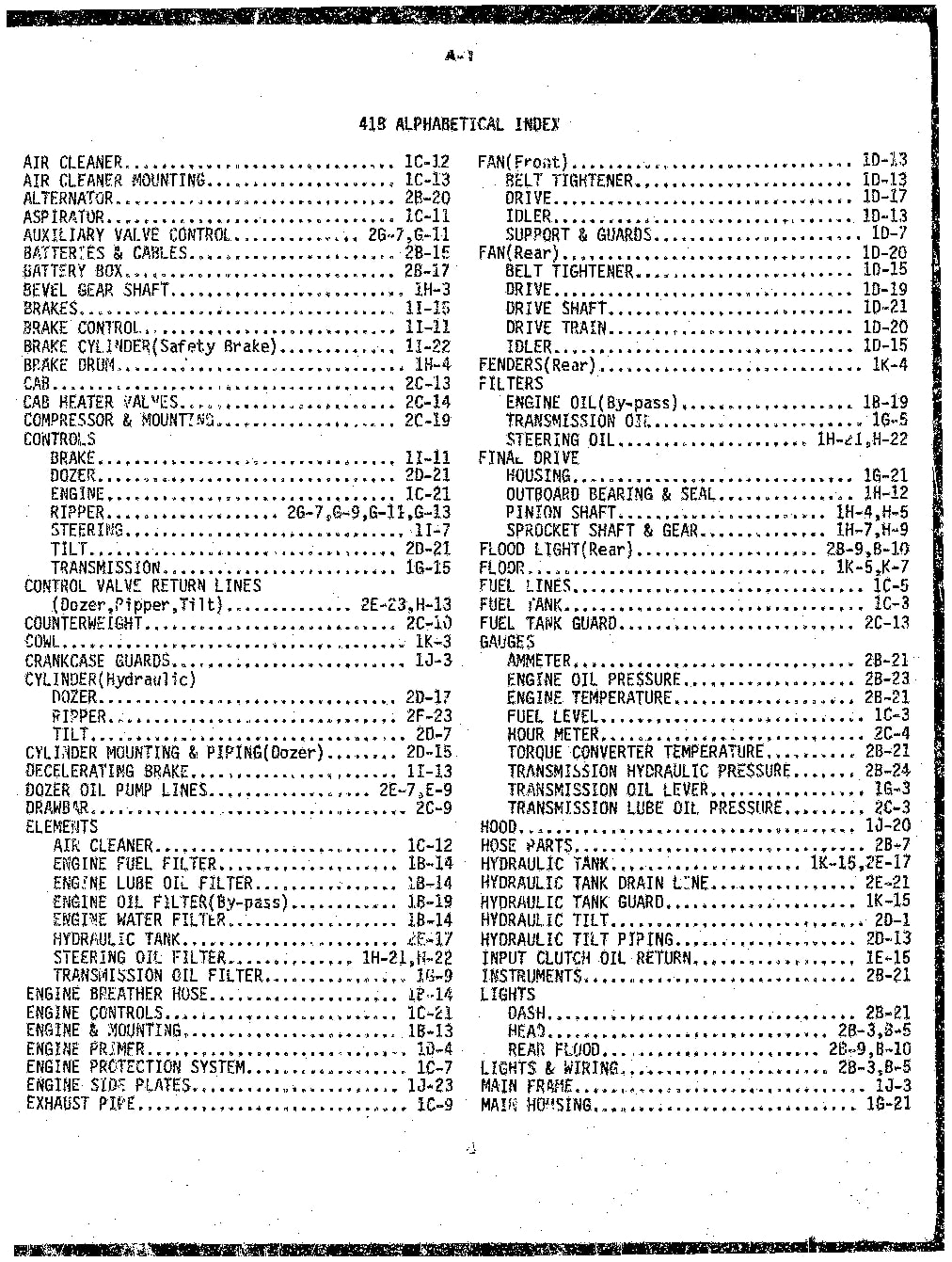 ALLIS CHALMERS FIATALLIS 41B pca-1.201 CRAWLER DOZER Parts Manual PDF Download