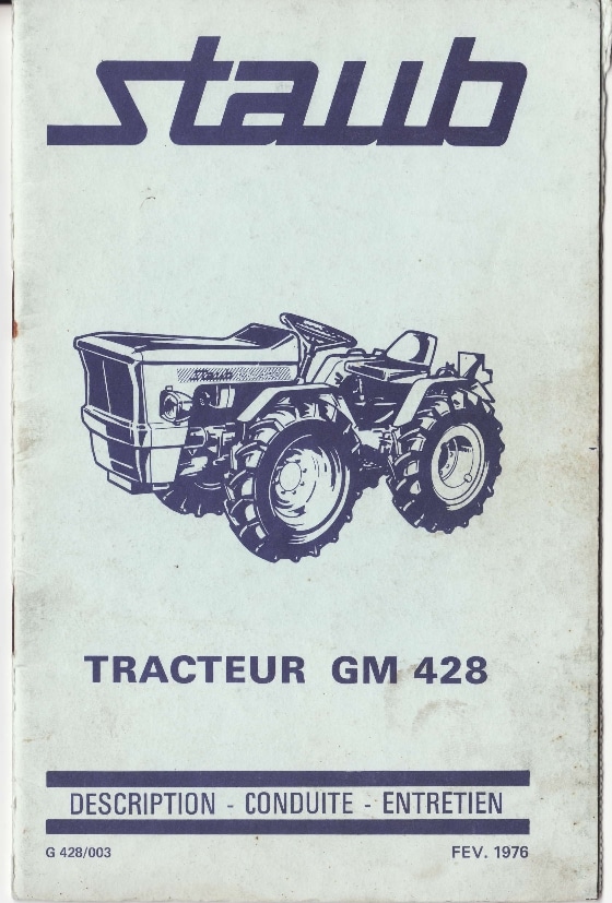 Articulated Tractors Staub Gm428 Workshop Repair Service Manual PDF Download