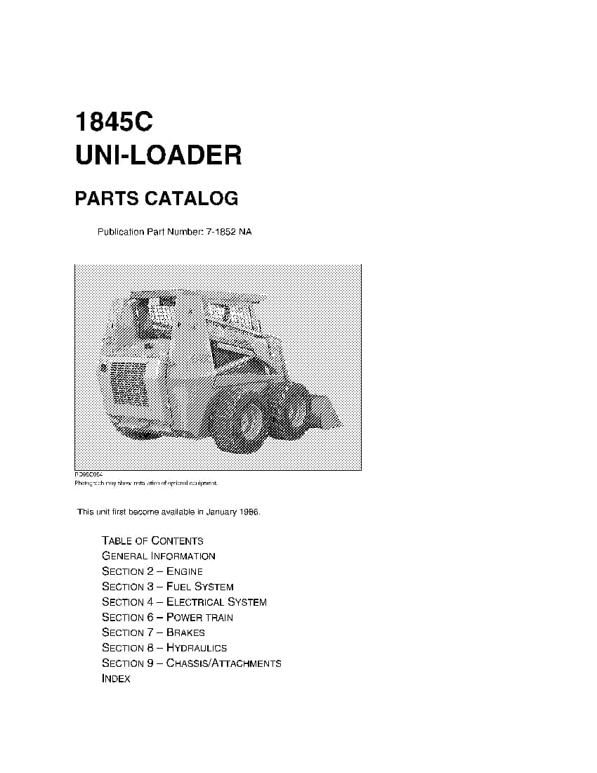CASE 1845C UNI LOADER SKID STEER PARTS MANUAL PDF Download - Service