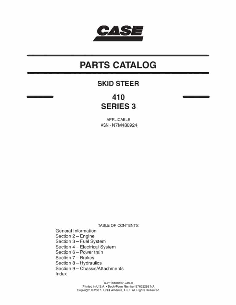 CASE 410 SERIES 3 SKID STEER Part Manual PDF Download