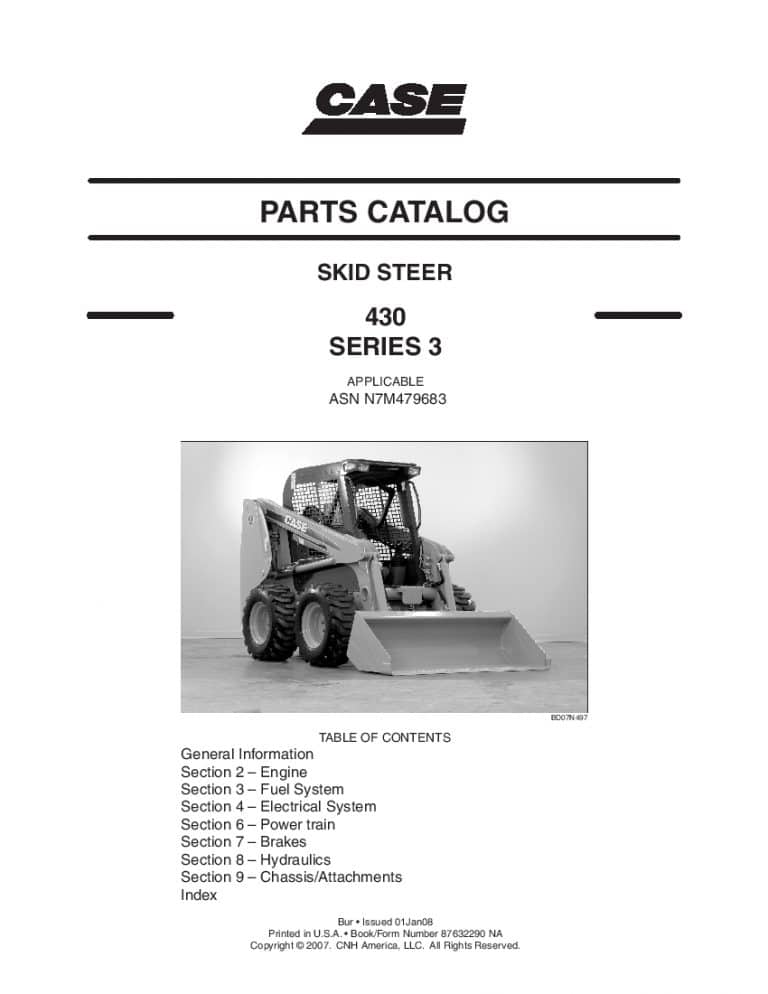 CASE 430 SERIES 3 SKID STEER Part Manual PDF Download