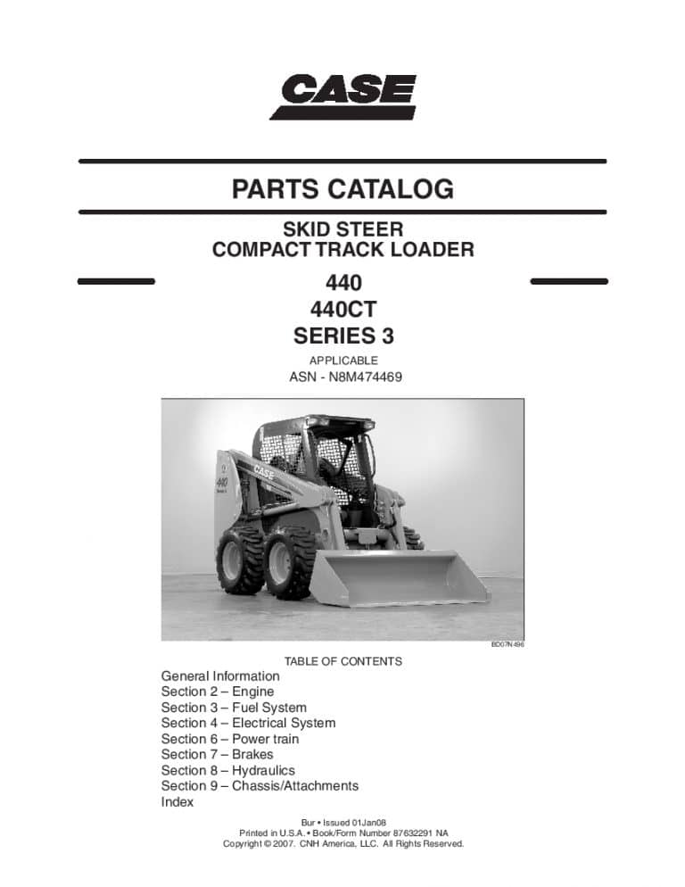 CASE 440 440CT SKID STEER Part Manual PDF Download