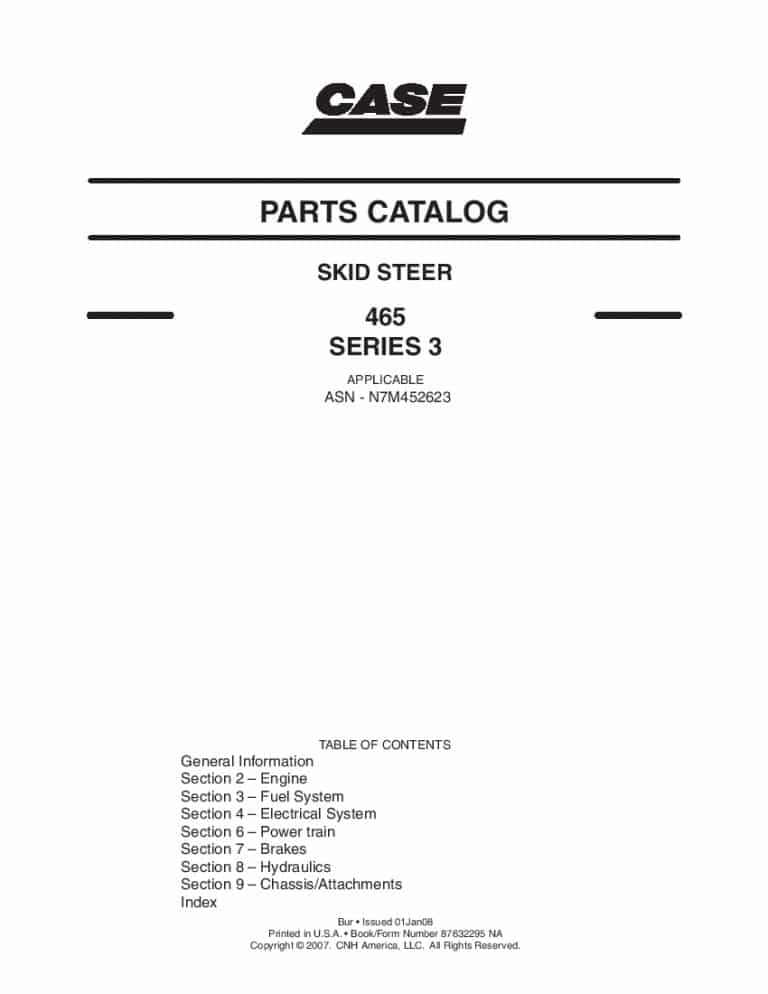 CASE 465 SERIES 3 SKID STEER Part Manual PDF Download