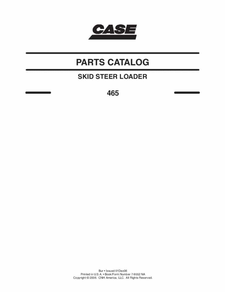 CASE 465 SKID STEER Part Manual PDF Download