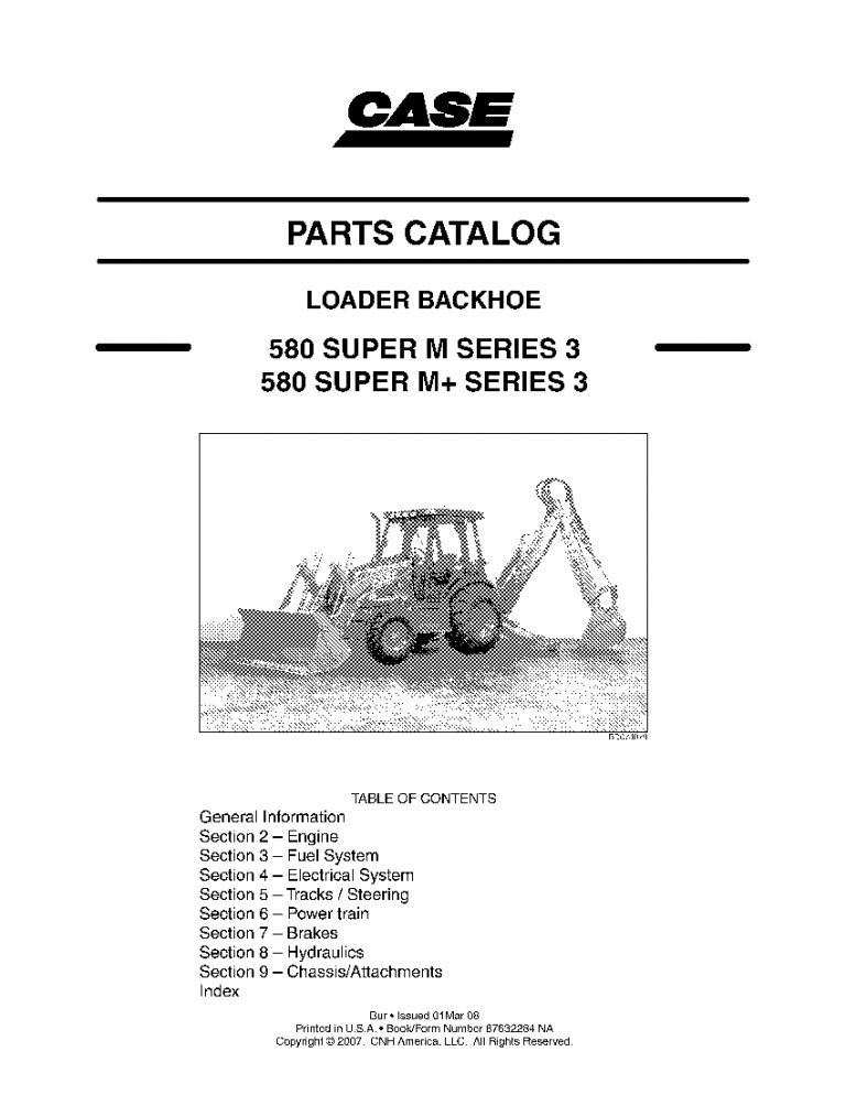 CASE 580SM SUPER M PLUS SERIES 3 Loader Backhoe Part Manual PDF Download