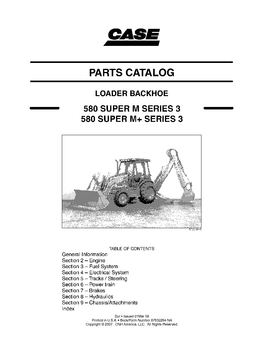 CASE 580SM SUPER M PLUS SERIES 3 Loader Backhoe Part Manual PDF