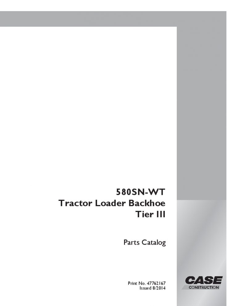 CASE 580SN-WT Tractor Loader Backhoe Tier III Part Manual PDF Download