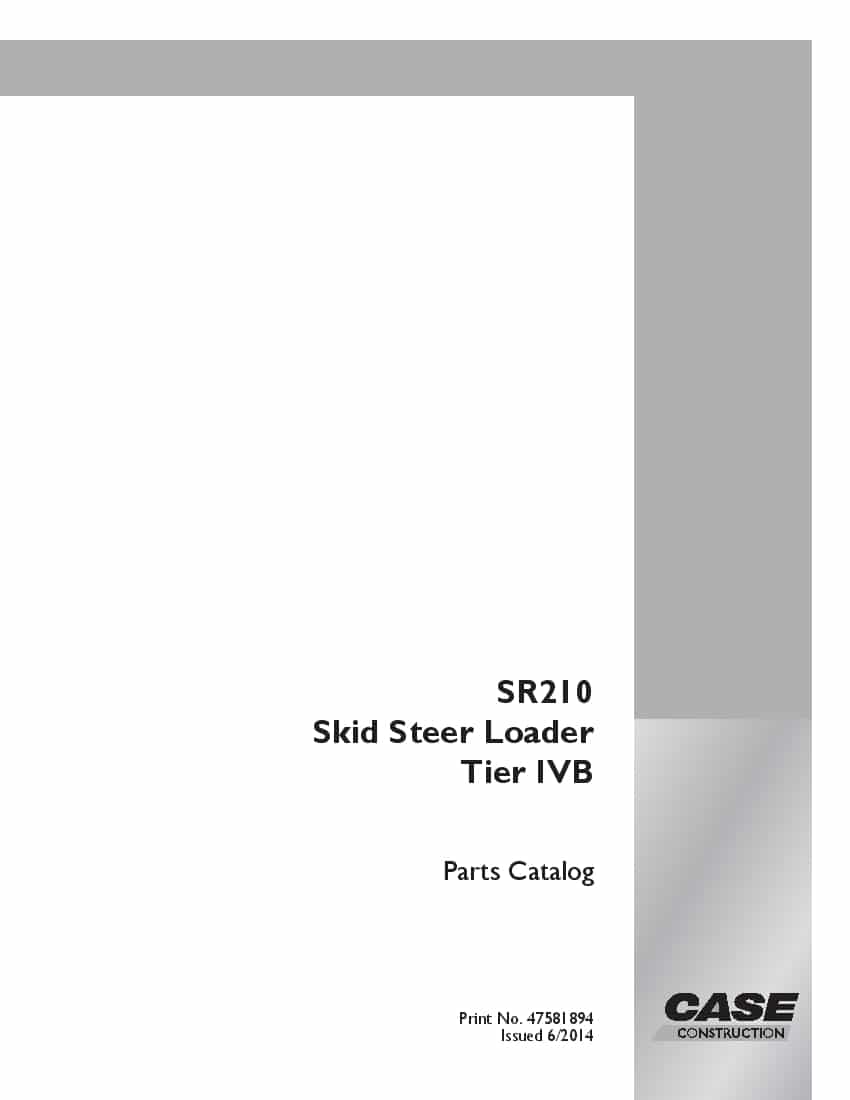 CASE SR210 TIER 4B SKID STEER Part Manual PDF Download