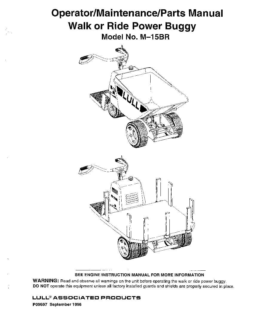 CONCRETE BUGGIES PRIME MOVER LULL M15BR Parts Manual PDF Download