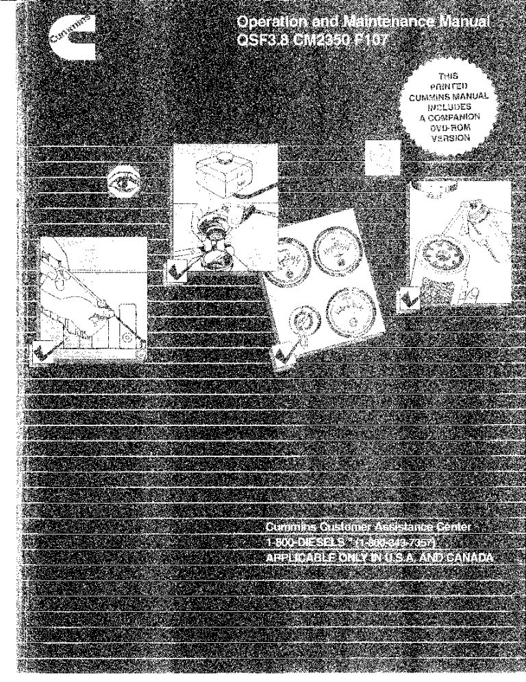 CUMMINS QSF3.8 Engine Operation and Maintenance Manual PDF Download