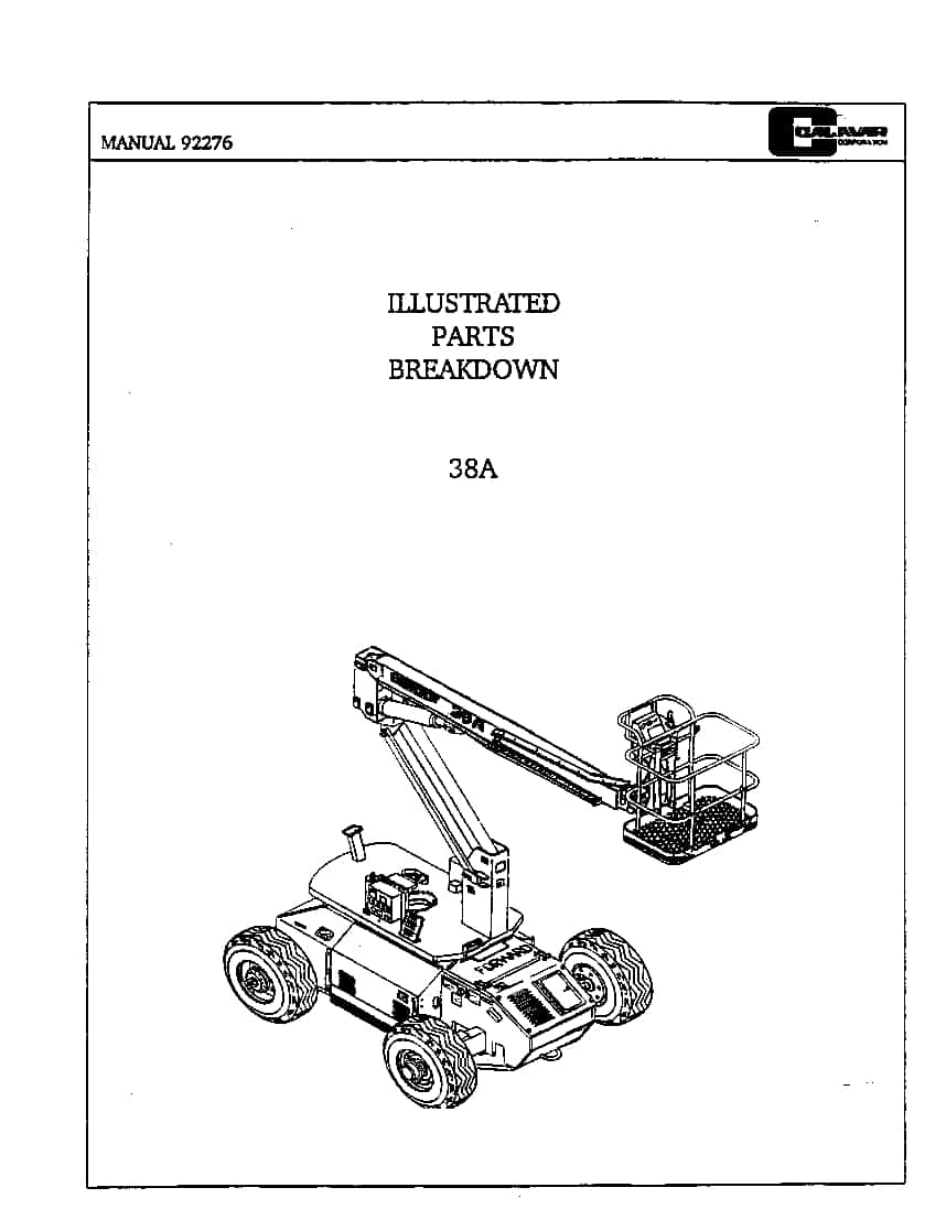 Condor 38A 92276 BOOM LIFT Parts Manual PDF Download
