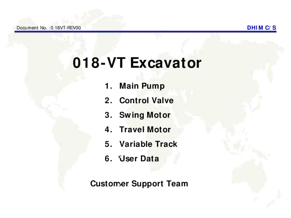 Daewoo 018-VT Excavator Training PDF Download