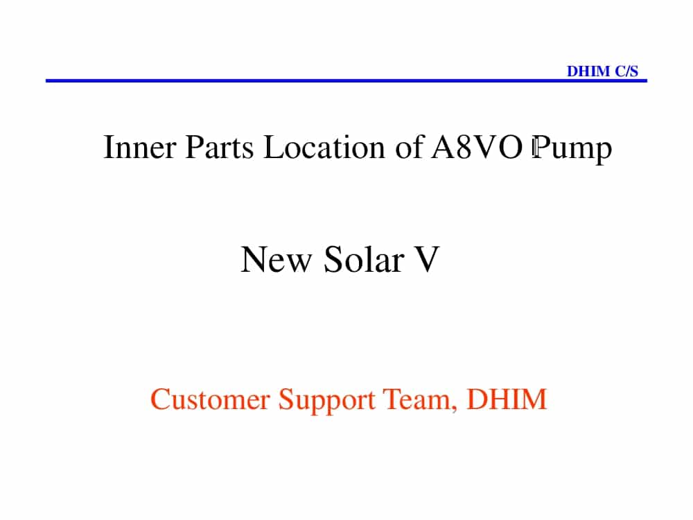 Daewoo Inner parts location of DX Control Valve Old & New Solar V Training PDF Download