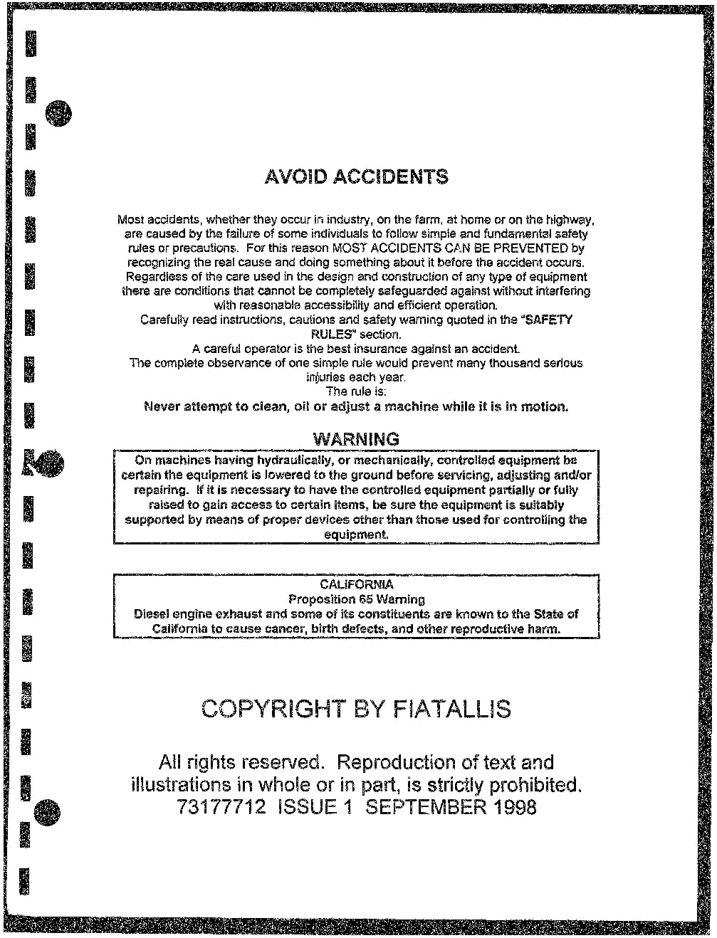 FIAT ALLIS FX600LC 7317771250 EXCAVATOR Parts Manual PDF Download