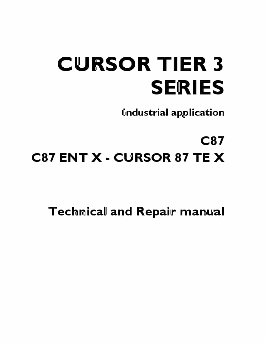 FPT IVECO C87 C87 ENT X - CURSOR 87 TE X Workshop Repair Service Manual PDF Download