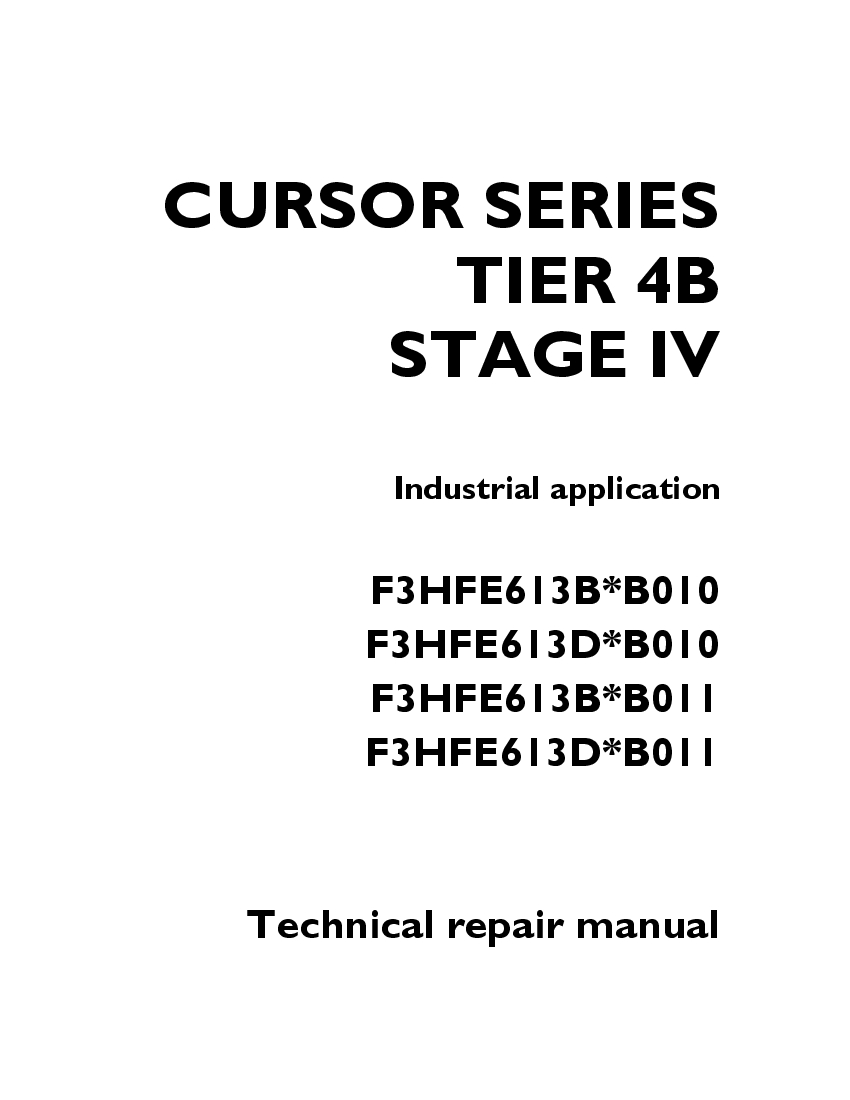 FPT IVECO F3HFE613B.B010 F3HFE613D.B010 F3HFE613B.B011 F3HFE613D.B011 Workshop Repair Service Manual PDF Download