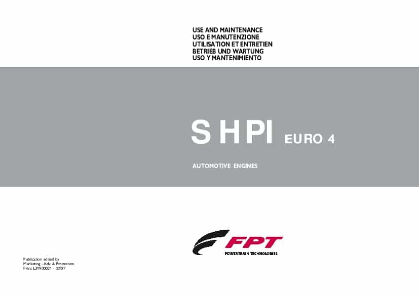 FPT IVECO S23 ENT 4 S30 ENT 4 SOFIM HPI SERIES S HPI EURO 4 AUTOMOTIVE ENGINES Operation and Maintenance Manual PDF Download